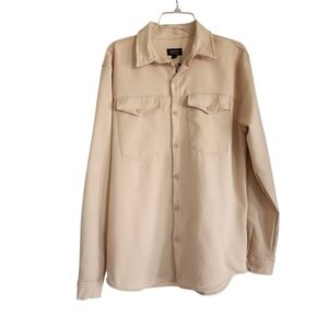 Men's Tan Button Down Utility Stretch Overshirt Sz Small Nwt